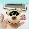 Adorable Black Cartoon Plush Bee Dog Doll Keychain Accessory For Creative Gifts