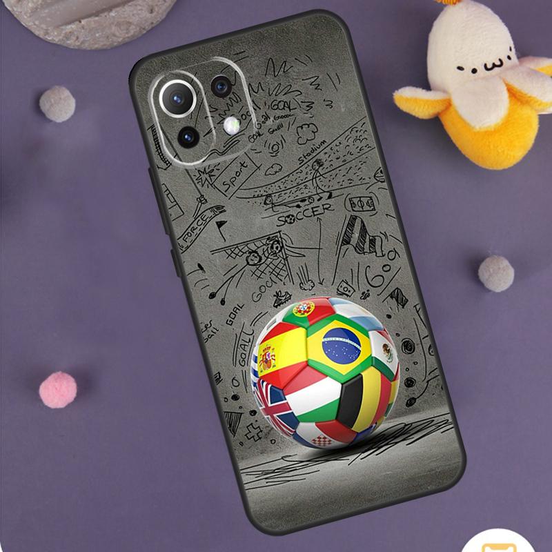 Чехол для телефона Xiaomi 15 14 Ultra 13T 14T 15T 17 Pro Max POCO F8 Ultra F5 F6 F7 X5 X6 X7 Pro с рисунком футбольного мяча