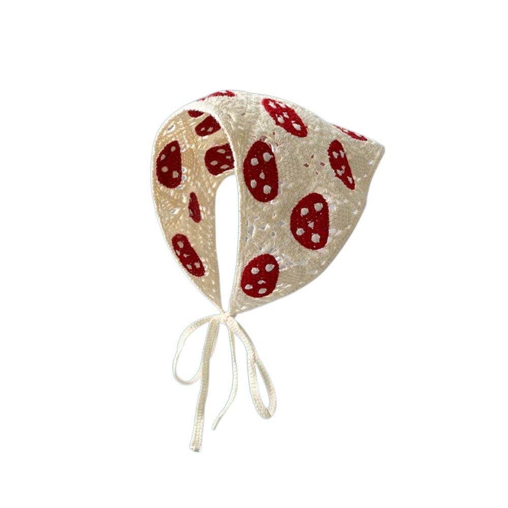 Cotton Knit Headwear Crochet Headband Sweet Triangle Scarf Women