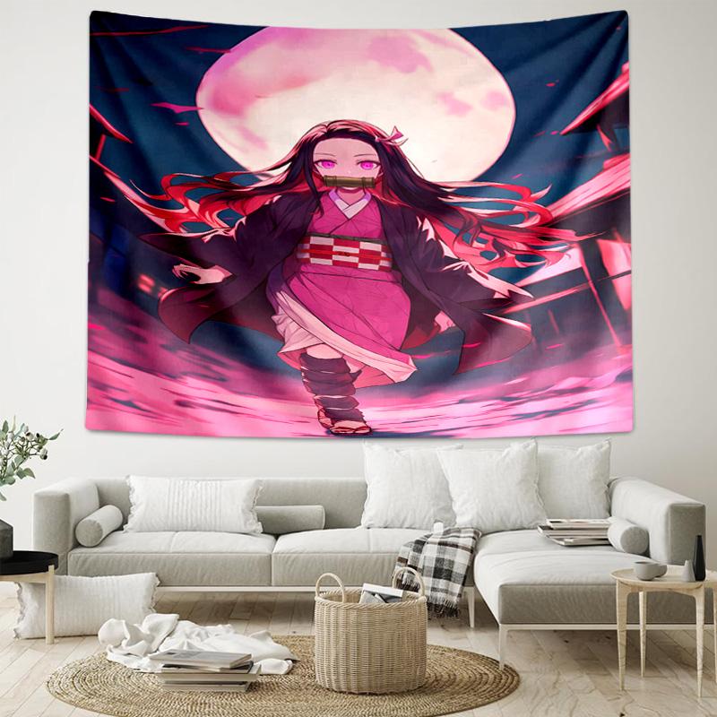 1pc Demon Slayer Nezuko Tapestry, Living Room, Bedroom, Office, Party Decor, Ideal Festive Gift