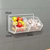 Wall Mounted Kitchen Storage Basket Onion Ginger Garlic Storage Frame Durable Wire Storage Rack Perforation-free Vegetables Case