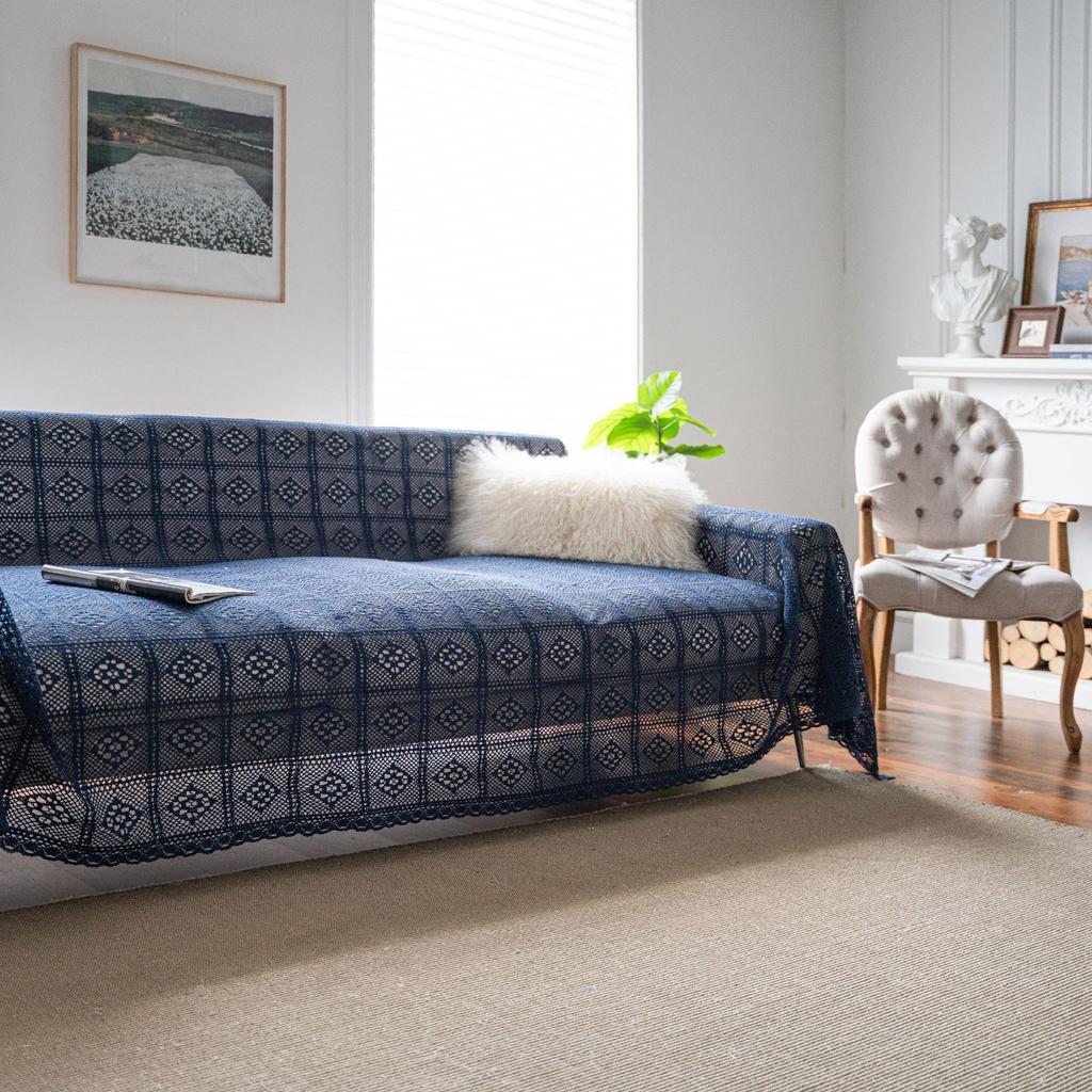 Изысканное покрывало для дивана Многофункциональное покрывало Американский кантри хлопковая нить ажурное ретро бежевый прямая поставка от фабрики