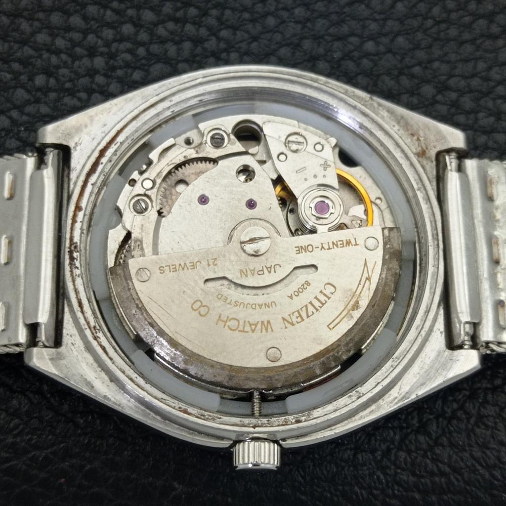 ВИНТАЖНЫЕ МУЖСКИЕ ЧАСЫ CITIZEN AUTOMATIC 8200 JAPAN С ЧЕРНЫМ ЦИФЕРБЛАТОМ a702761-1 R210-a702761