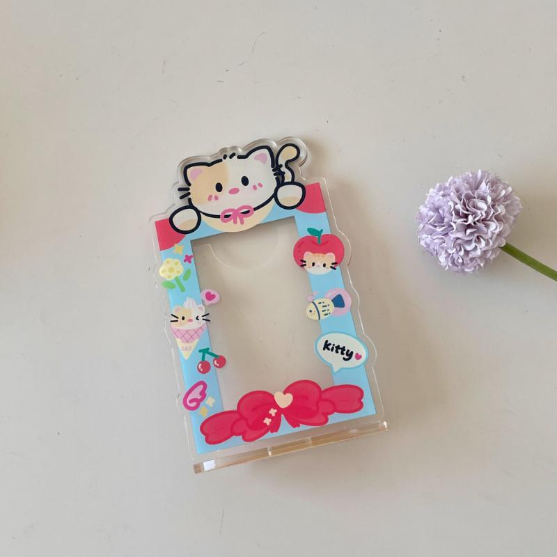 Cartoon Puppy Kitten Photo Frame Colorful Photo Card Holder 3 Inch Kpop Photo Display Desktop Decor Wholesale New Arrival 2025
