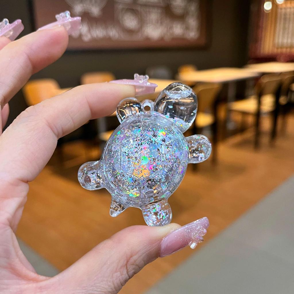 Diy Creative Table Toy Gift with Luminous Sand, Dazzling and Sparkling Turtle Ornaments