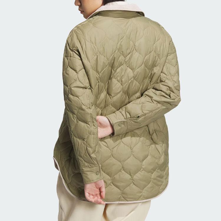 adidas Оригинальная теплая женская куртка-пуховик с цветным логотипом и логотипом зеленая IN0980
