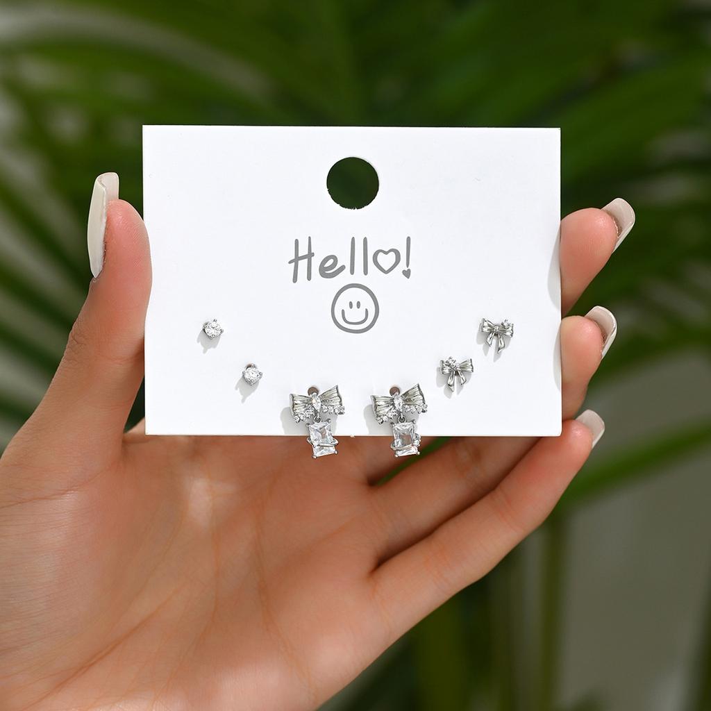 Оригинальный дизайн свежие серьги-бантики женский костюм литературный ретро дизайн серьги-гвоздики с цирконом