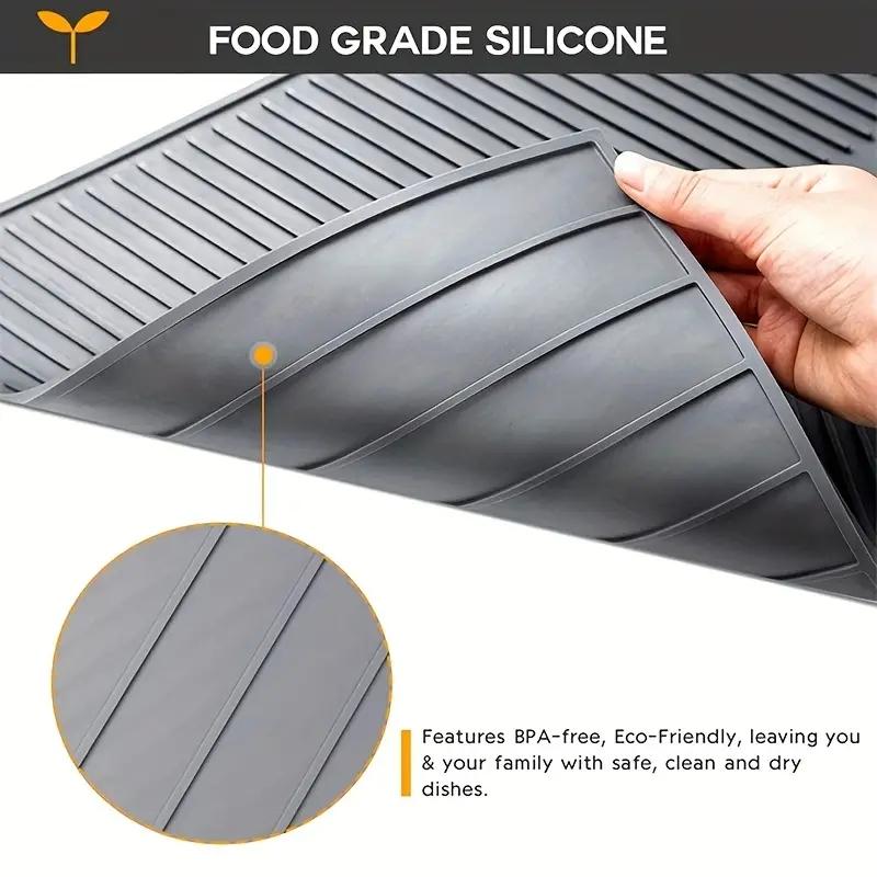 Silicone Draining Mat Dish Drying Mat Folding Draining Pad Kitchen Drainer Mat Heat Resistant Pot Mat
