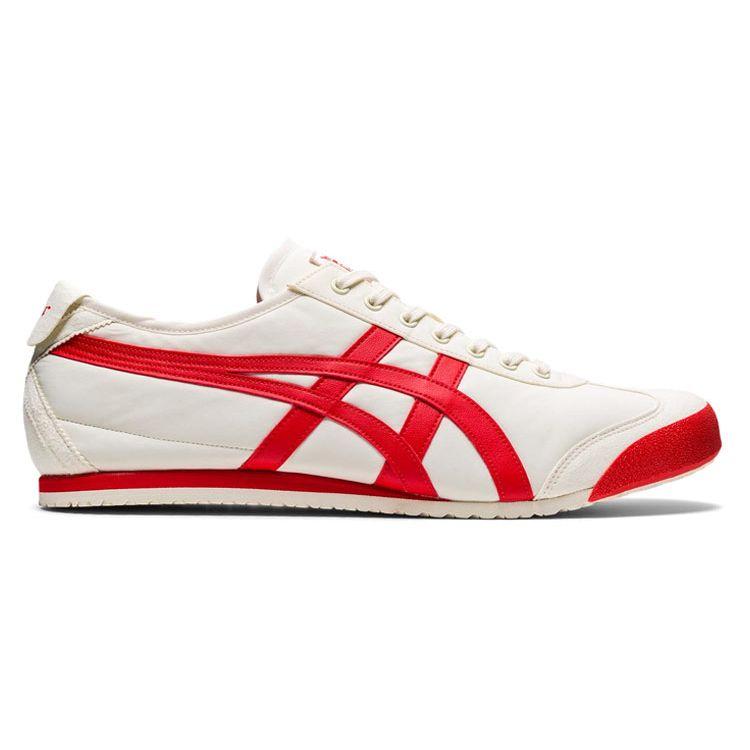 ONITSUKA TIGER MEXICO 66 Кремовый Огненно-красный Унисекс Низкие Нейлоновые Ретро Кроссовки для Lifestyle 1183B497-101