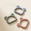 1pc Food Grade Baby Silicone Teether Rudder Shape Wooden Ring Teething Toys BPA Free Infant Chewing Nursing Toy Newborn Gifts