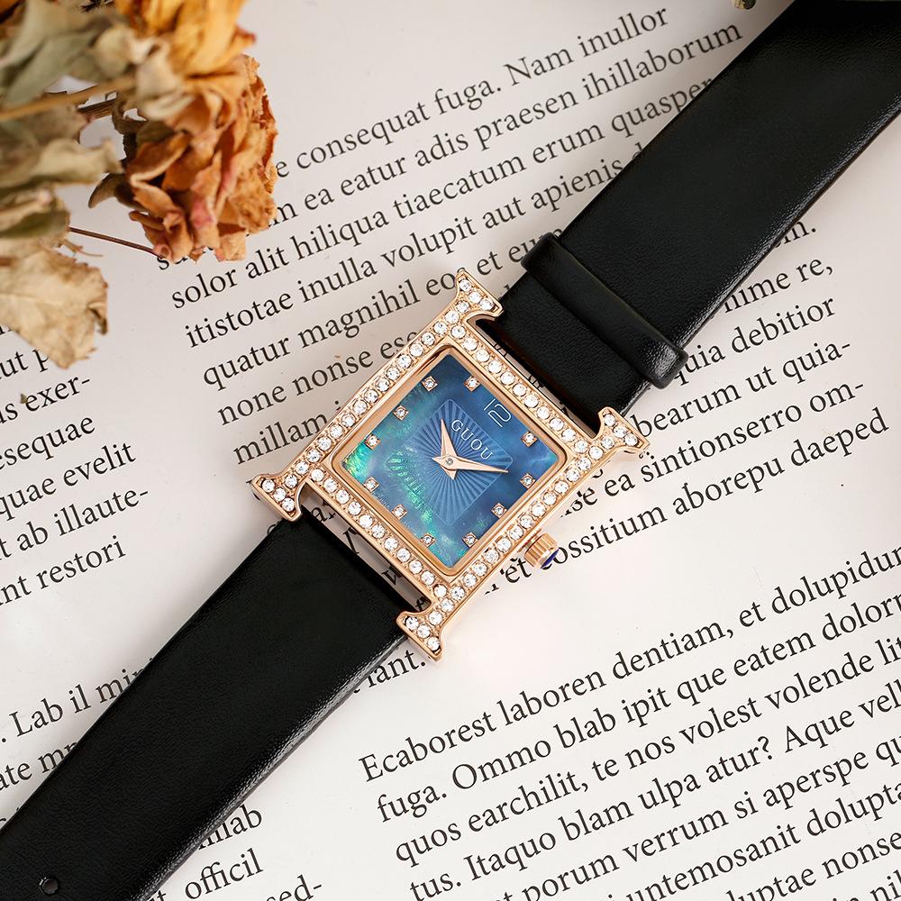 Часы Женственные Легкие Роскошные Простые Стразы Поясные Часы Кварцевые Ретро Нишевые Женские Часы