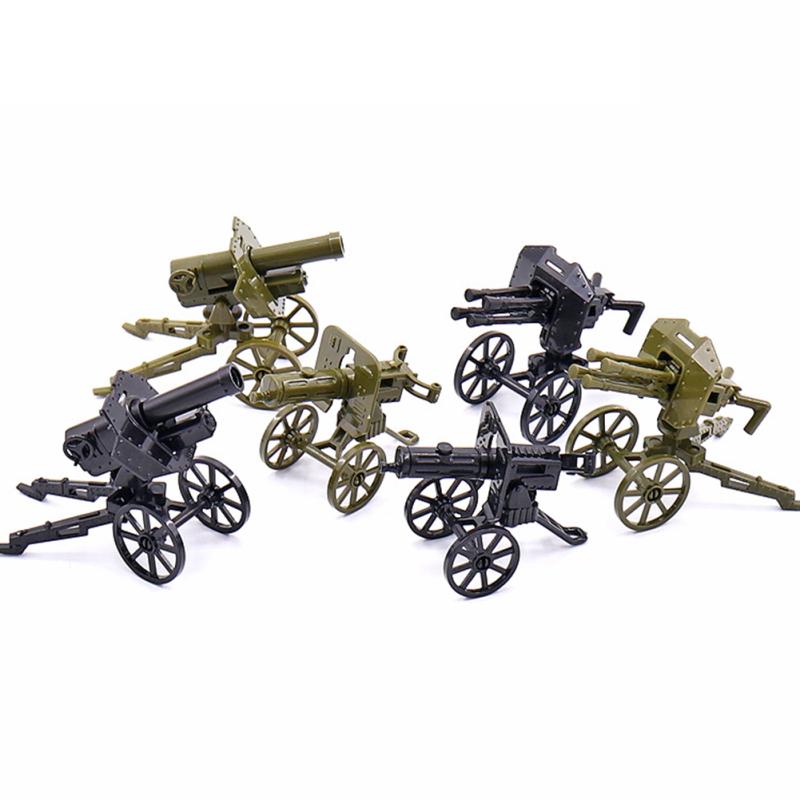 Новый! Минифигурки Lego Военные строительные блоки Тяжелый пулемет Зенитный пулемет Горная пушка