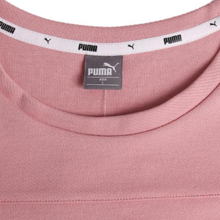 Puma Casual Sport Letter Print Crew Neck Long Sleeve Sweatshirt Jacket Women Tops Blush-Pink 581069-14