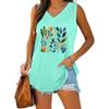Summer Fashion Tank Top Women V Neck Shirt Ladies Casual Sleeveless T-shirt