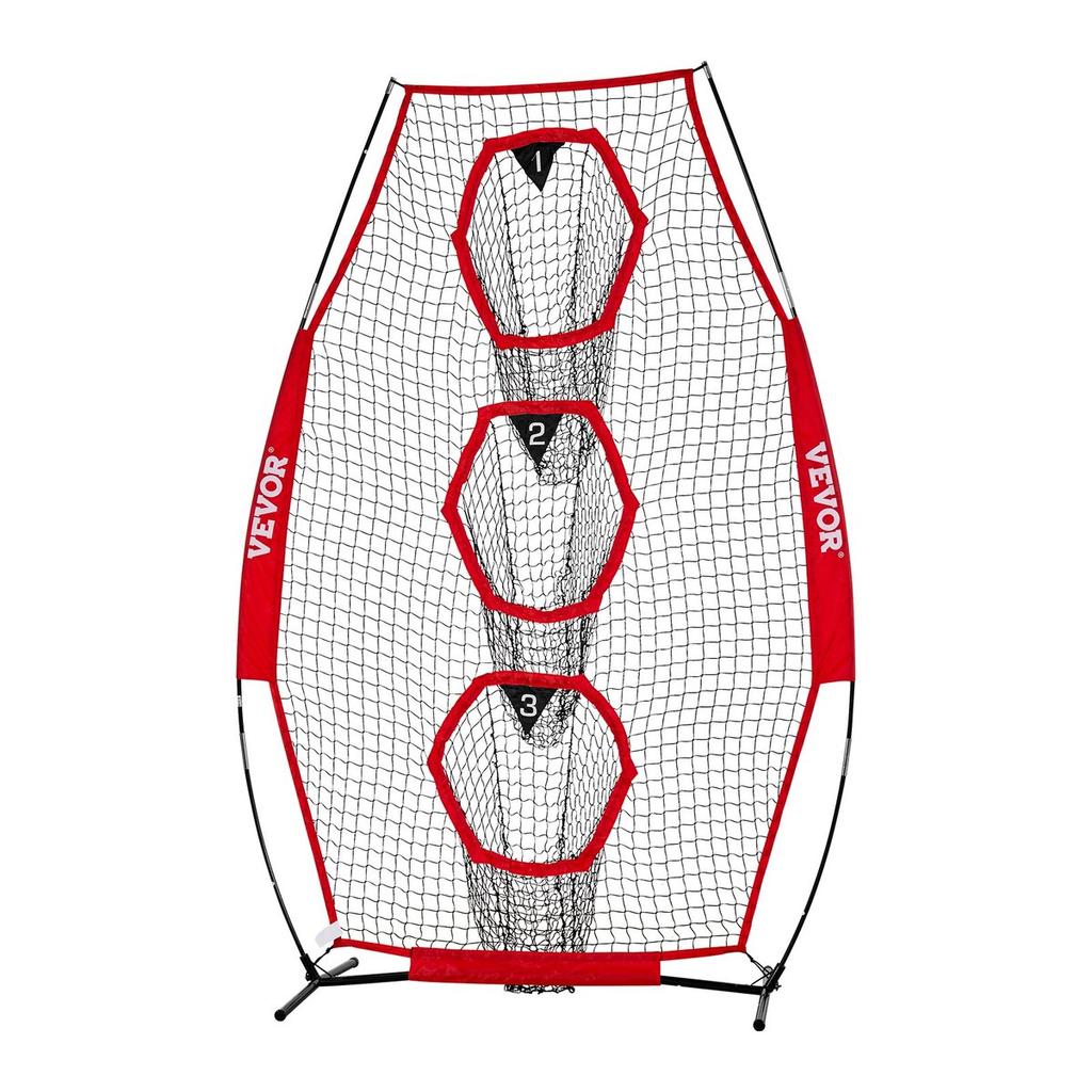 203.2 x 101.6mm Football Trainer Throwing Net, Training Throwing Target Practice Net with 3 Target Pockets, Knotless Net Includes Bow Frame and