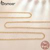 BAMOER стерлингового серебра 925 пробы основной кабель позолоченный регулируемое длинное ожерелье для женщин модные украшения