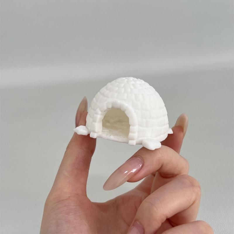 Mini Igloos Model Realistic Ice House Figurines Desktop Ornament Miniature Arctics Ice House Microlandscape Decorations