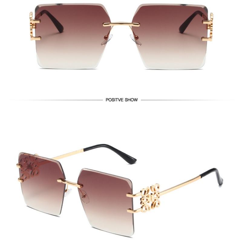 Жен. Очки Защита от солнца Защита от ультрафиолета Мода Личность Ретро Художественный Уличный снимок Вогнутая форма Путешествия Солнцезащитные очки без оправы с китайским узлом