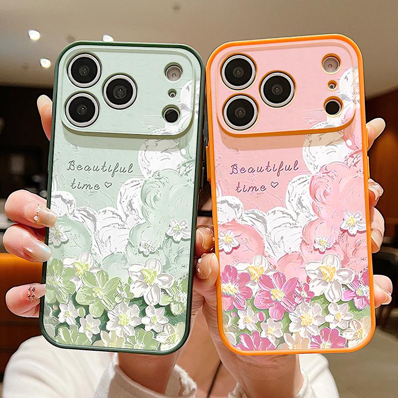 Чехол с цветочным узором в стиле масляной живописи для iPhone 17 Pro Max Funda iPhone 16 15 14 13 Pro Max Магнитный для Magsafe Гибридный Тонкий Матовый Чехол