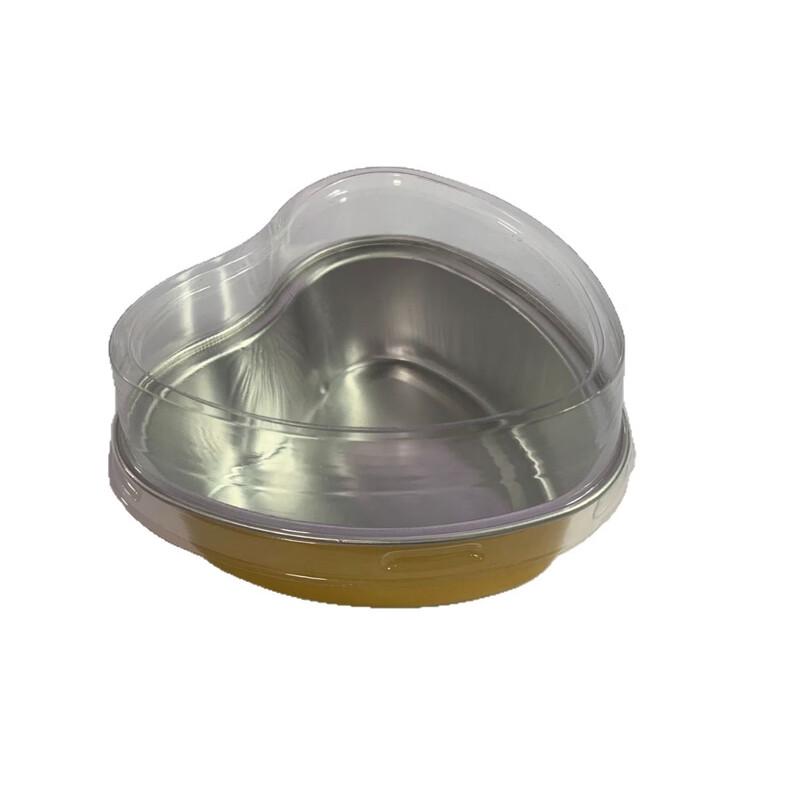 Heart-shaped Gold Aluminum Foil Baking Cups with Lids