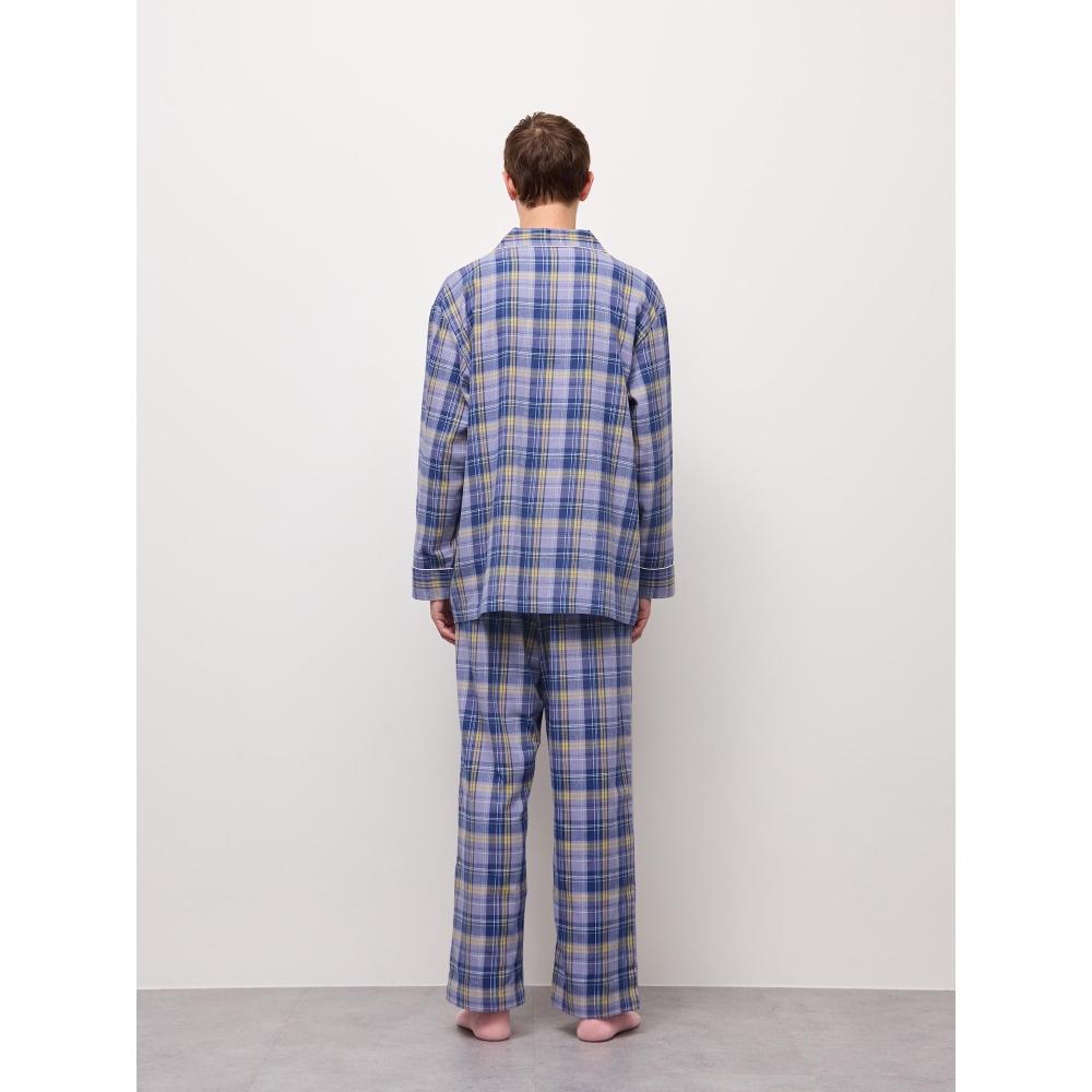 GU by Uniqlo Фланелевая пижама с длинным рукавом и длинными штанами, свободный крой