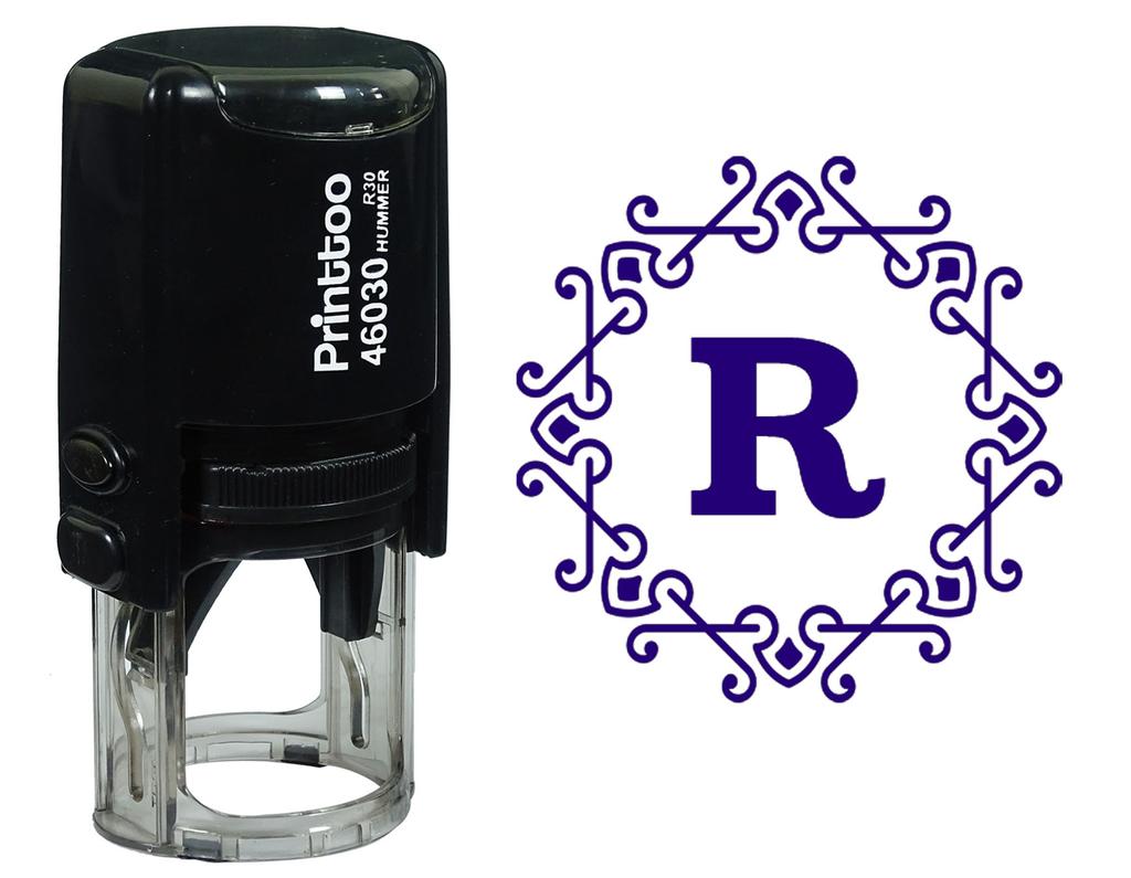 Printtoo Alphabet R Monogram Octagon Celtic Swirl Frame Self Inking Rubber Stamp Office