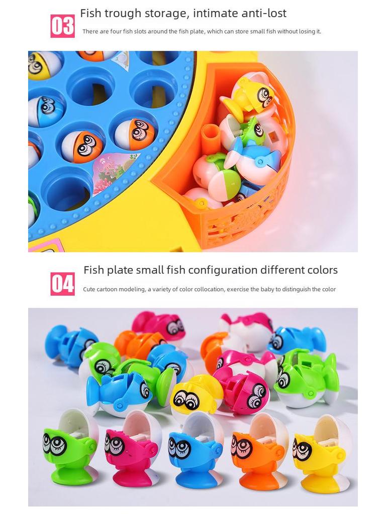 Multifunctional Musical Magnetic Fishing Toy for Kids - Rotating Electric Early Learning Game