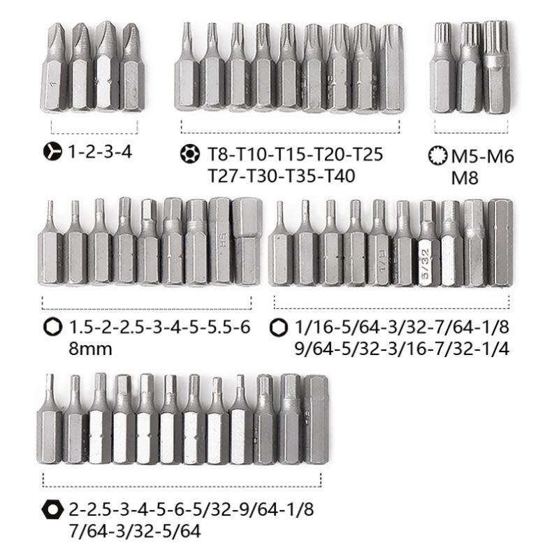 Набор из 100 бит для безопасной отвертки, набор стальных сверл с держателем для бит, шестигранная шлицевая бита для безопасной отвертки Tri-Wing