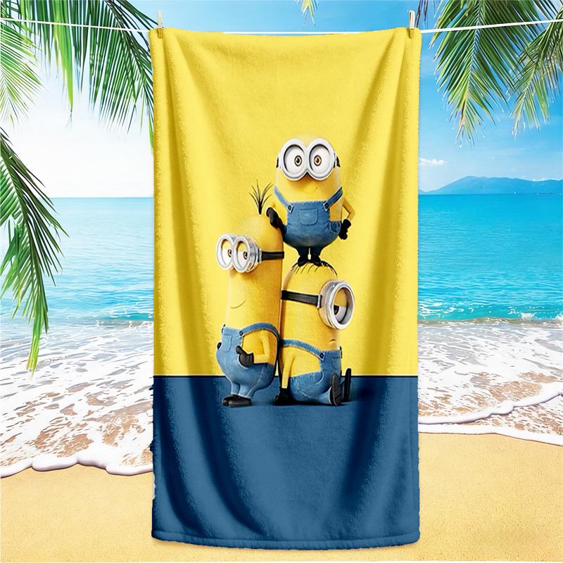 1pc Minions Adventure Poster beach towel,quick drying absorbent beach towel,outdoor sports swimming beach towel,Soft and comfortable Y7289