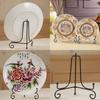 Home Decoration Photo Stand Bookshelf Display Stand Black Iron Plate Stand Craft Porcelain Plate Photo Frame Display Stand