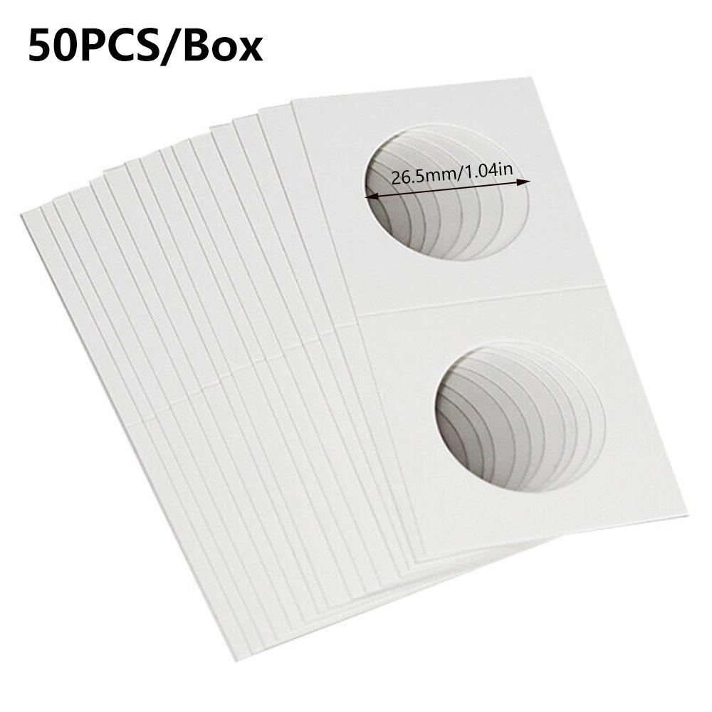 50 шт. квадратных картонных держателей для монет, принадлежности для монет 17,5 мм-40 мм, держатели для монет, зажимы для хранения, держатели для монет, чехол для хранения