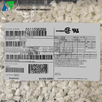 Корпус разъема Molex 51103-0200, 2 контакта, Оригинал, В наличии. от 1 шт.