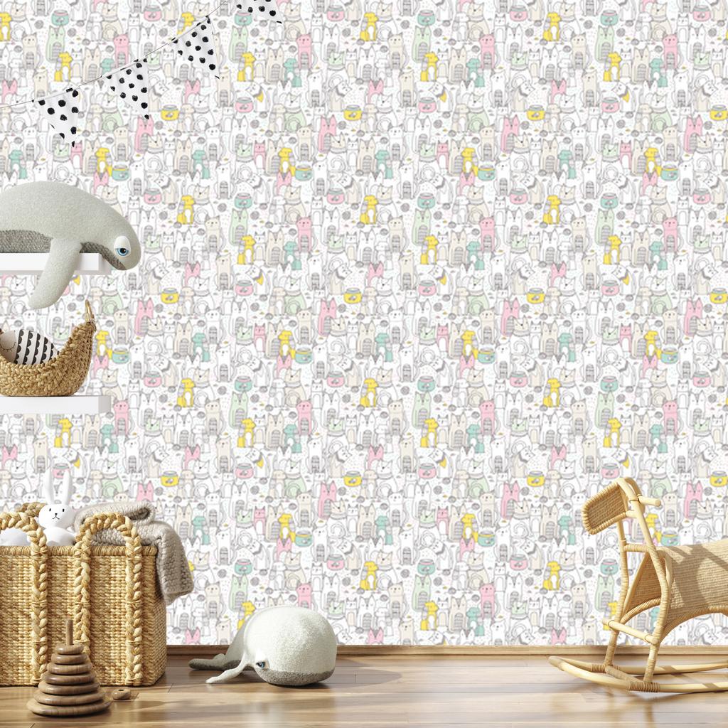 Cats and dogs wallpaper for living room and bedroom 50x1000