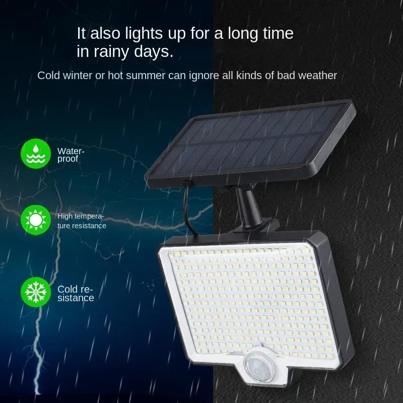 1000 мАч солнечный светильник для улицы, водонепроницаемый с датчиком движения, прожектор, дистанционное управление, 4 функции для патио, гаража, двора