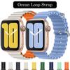 Ремешок Ocean для Apple Watch Band Ultra 49 мм, 45 мм, 44 мм, 40 мм, 41 мм, 42 мм, 38 мм, силиконовый браслет Correa для IWatch Ultra Serie 8 7 6 5 4 3 2 1 Se