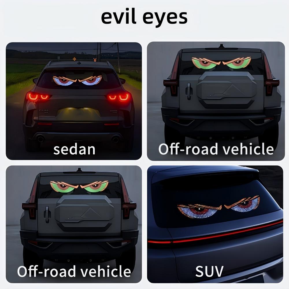 2-Piece Devil's Eye Car LED Light, Truck Devil's Eye Light USB Powered Decorative Light, No Wired Ambient Light, Cool Vehicle Display Light