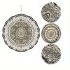 Mandala Metal Wind Spinner Garden Decor Outdoor Indoor Hanging Ornament Black Gold Accents Holiday Gift for Home Yard Detailed Design