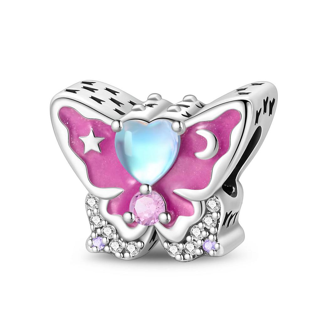 S925 Silver 925 Silver Flower Butterfly Pendant Beaded Bracelet Necklace DIY Jewelry Making Kit