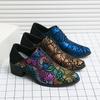 Цветочный принт Модные кожаные туфли Мужские туфли Свадебные туфли Туфли с горошком для вечеринки Банкетные туфли Модные мужские туфли на высоком каблуке Выпускное платье