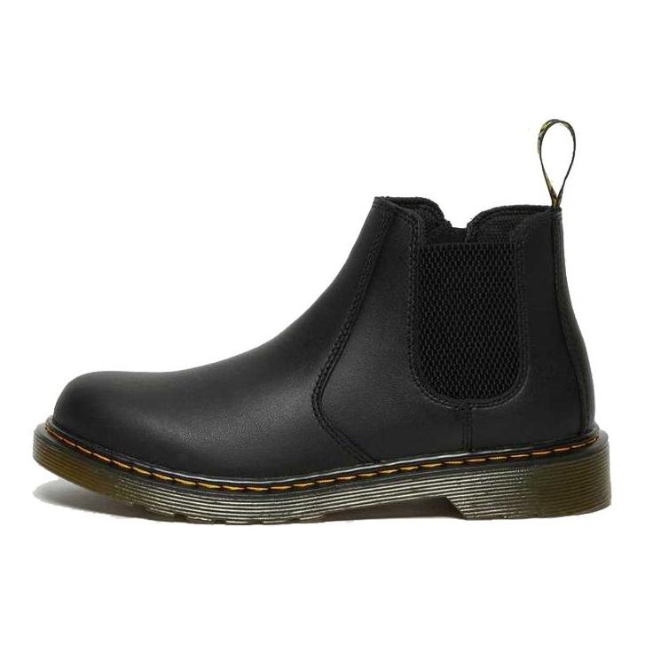 Dr. Martens 2976 Мягкая кожа Удобные Дышащие Ботинки Челси Детские ботинки Черный 21992001