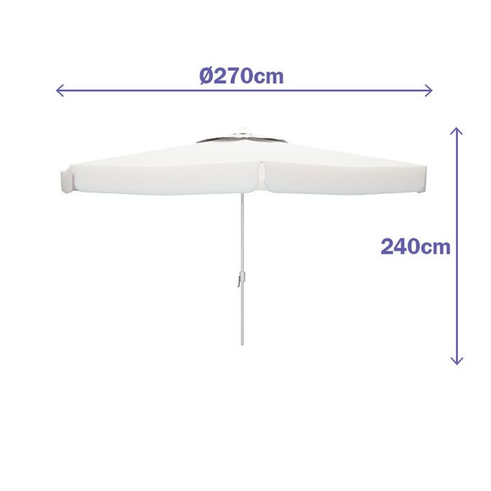 Пляжный зонт Белый | Пляжный зонт 270 см | Садовый зонт для улицы Полиэстер Алюминий - Marbueno