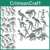 Miniature Gray Dinosaur Skeleton Models Pack Of 12 For Decorative Fossil Display
