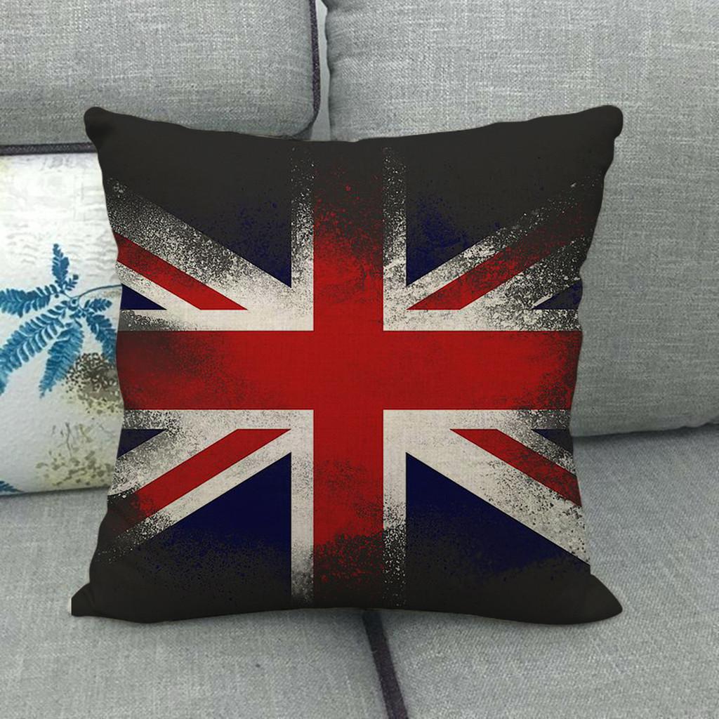 Painted Linen Flag Pillow Case Fashion Simple Casual Living Room Versatile And