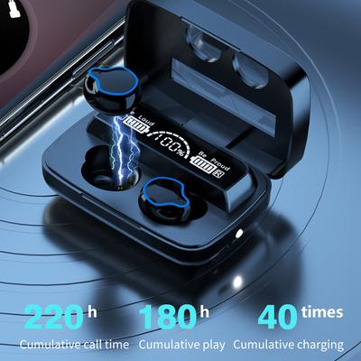 Водонепроницаемые беспроводные Bluetooth-наушники с микрофоном 9D стереогарнитуры с чехлом для зарядки