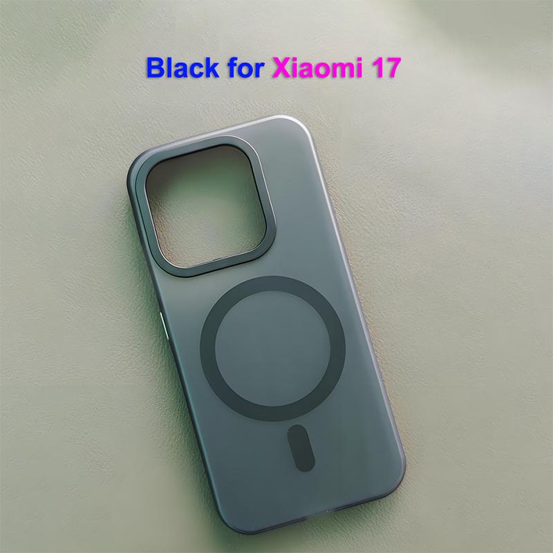 Чехол для Xiaomi 17 Pro Max Magsafe Роскошный Тонкий Матовый Черный Полупрозрачный Матовый Легкий Мягкий на Ощупь как Кожа Младенца Чехол-Защита для Телефона