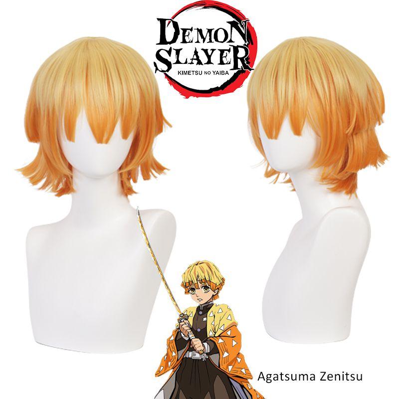 Agatsuma Zenitsu Demon Slayer Wig Heat-resistant Short Hair For Halloween