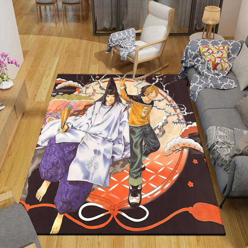 Hikaru no Go Flannel Pattern Square Carpet,Area Rug,Carpet Rug for Living Room Bedroom Sofa Playroom Decor,Non-slip Floor Mat
