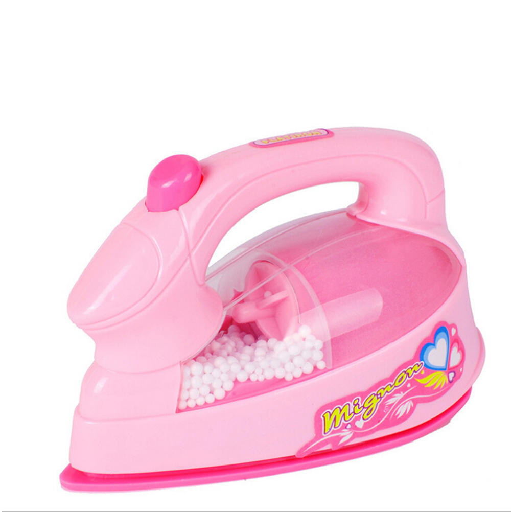 Plastic Pink Simulation Mini-Iron For Kids Pretend Play House Novelty Toy