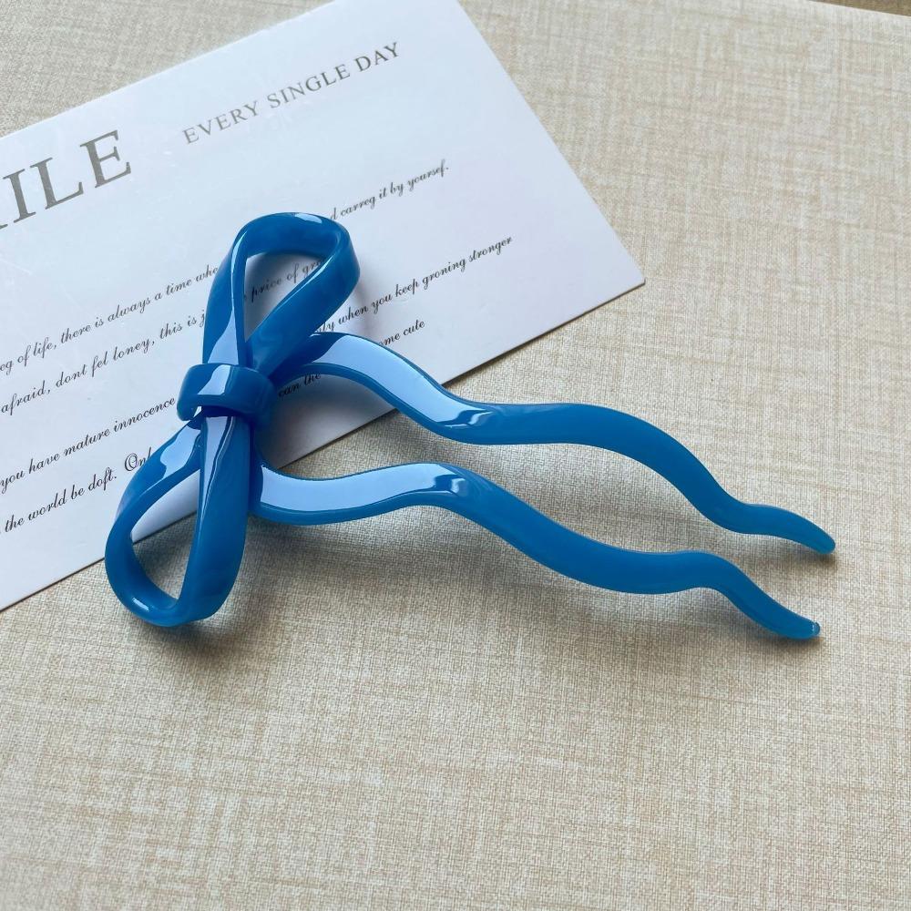 Acrylic Bow Hair Pin Candy Color Wavy Hairpins New French Hair Pin Hairpin Accessories