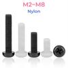 Black White PA66 Nylon Phillips Pan Head Screws M2 M2.5 M3 M4 M5 M6 M8 Metric Thread Plastic Insulation Cross Round Head Bolts